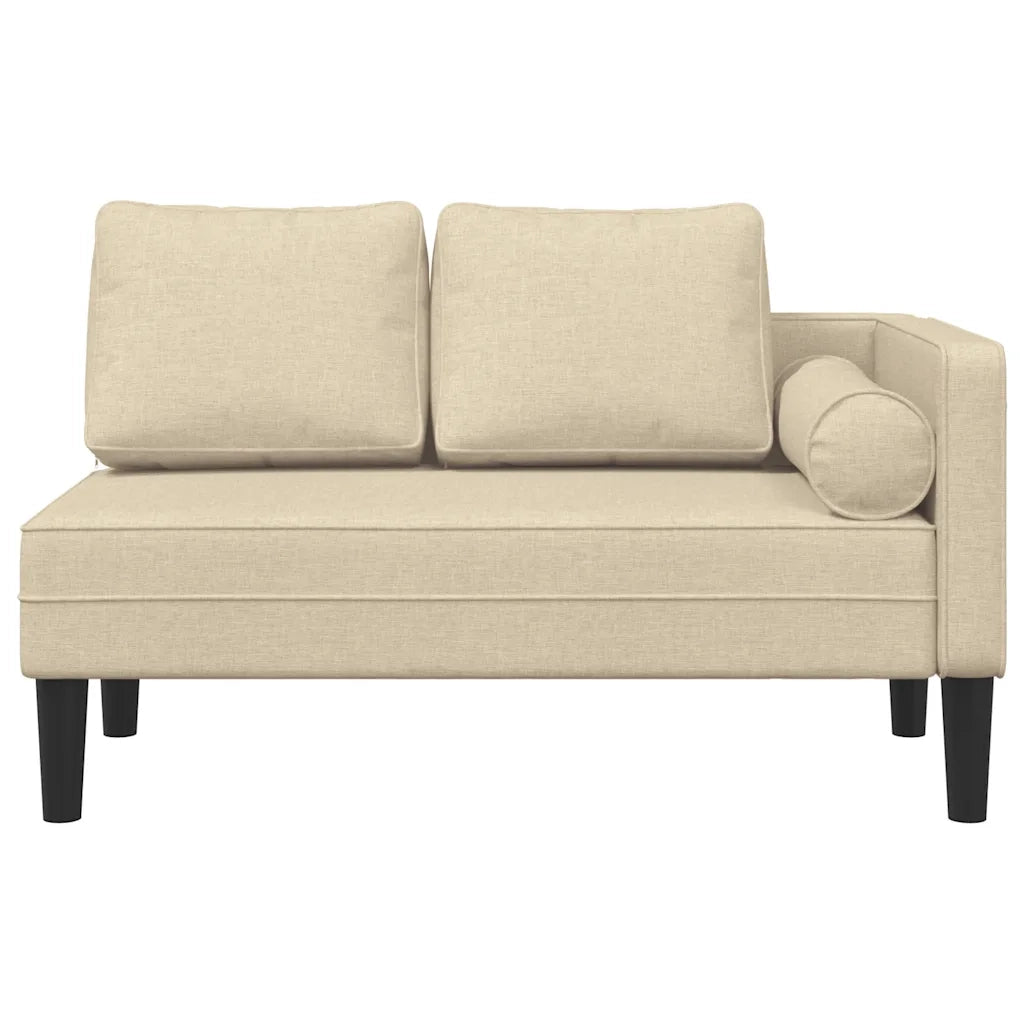 Chaise Longue con Cuscini Crema in Tessuto 4007584