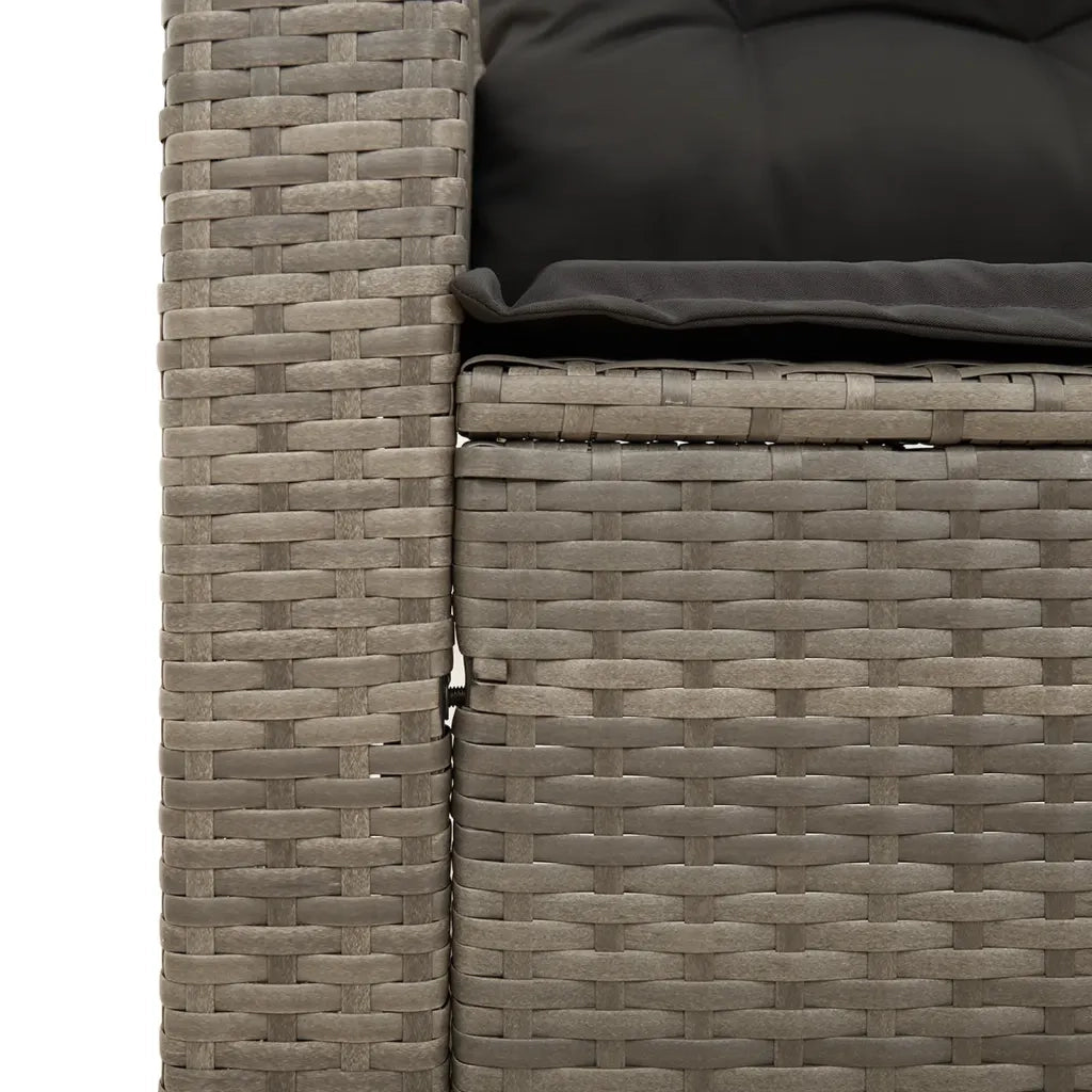 Set Divano Giardino 5 pz con Cuscini Grigio Polyrattan Acacia