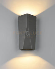 TAY APPLIQUE LEDCHIP  9W 1160lm, 3000K OSRAM DA ESTERNO FUSIONE DI ALLUMINIO COLORE ANTRACITE BI-EMISSIONE H. 20CM IP65