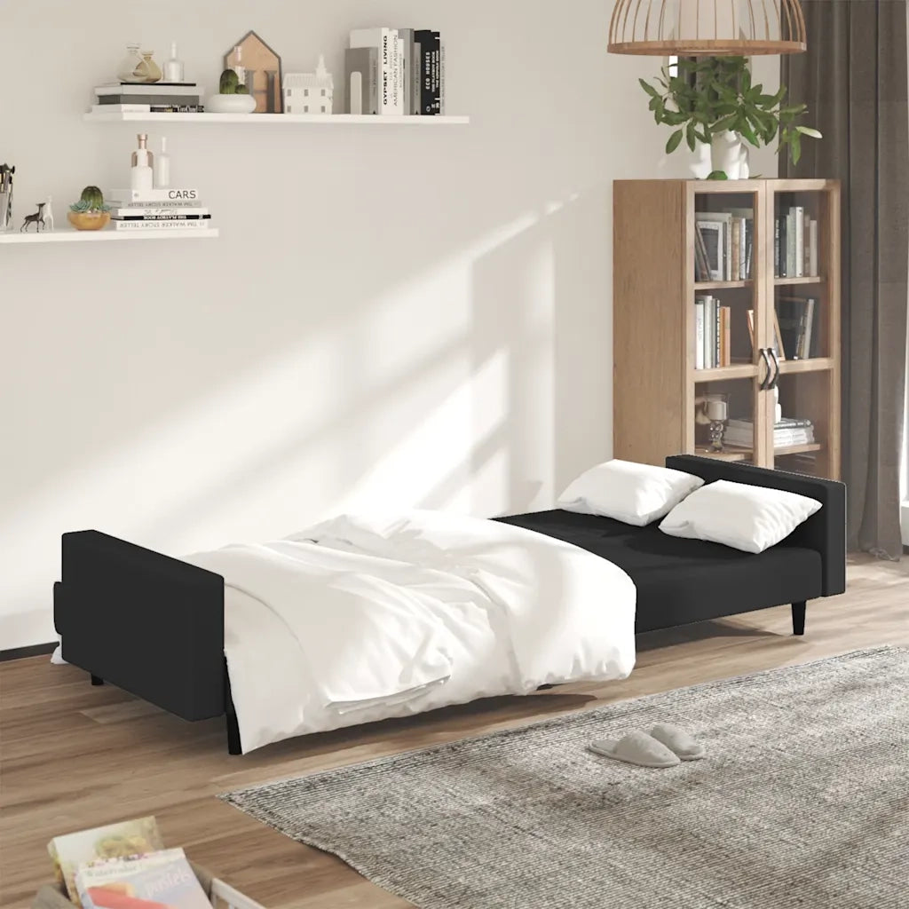 Divano letto | Sof¨¤ letto | Letto singolo a 2 Posti Nero in Velluto