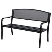 Panca da giardino 2 posti ¨C Xylo ¨C acciaio nero 127x60x87cm