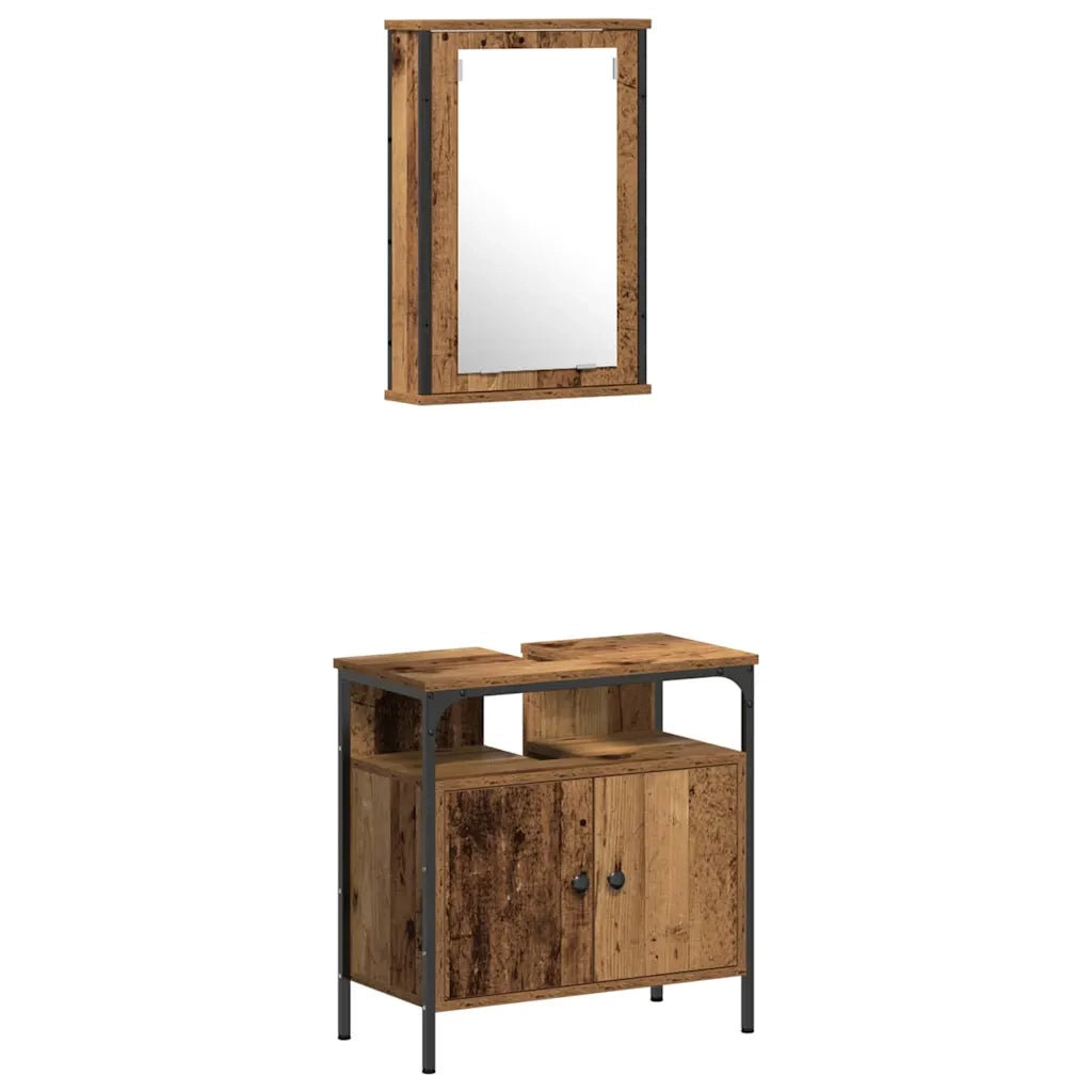 Set di mobili per il bagno 3 pcs Marrone 33 x 33 x 120.5 cm 3332560