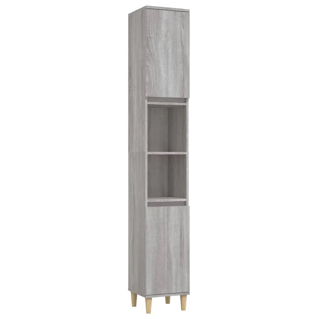 Mobile bagno 30 x 30 x 190 cm in legno ingegnerizzato grigio 02_0006539