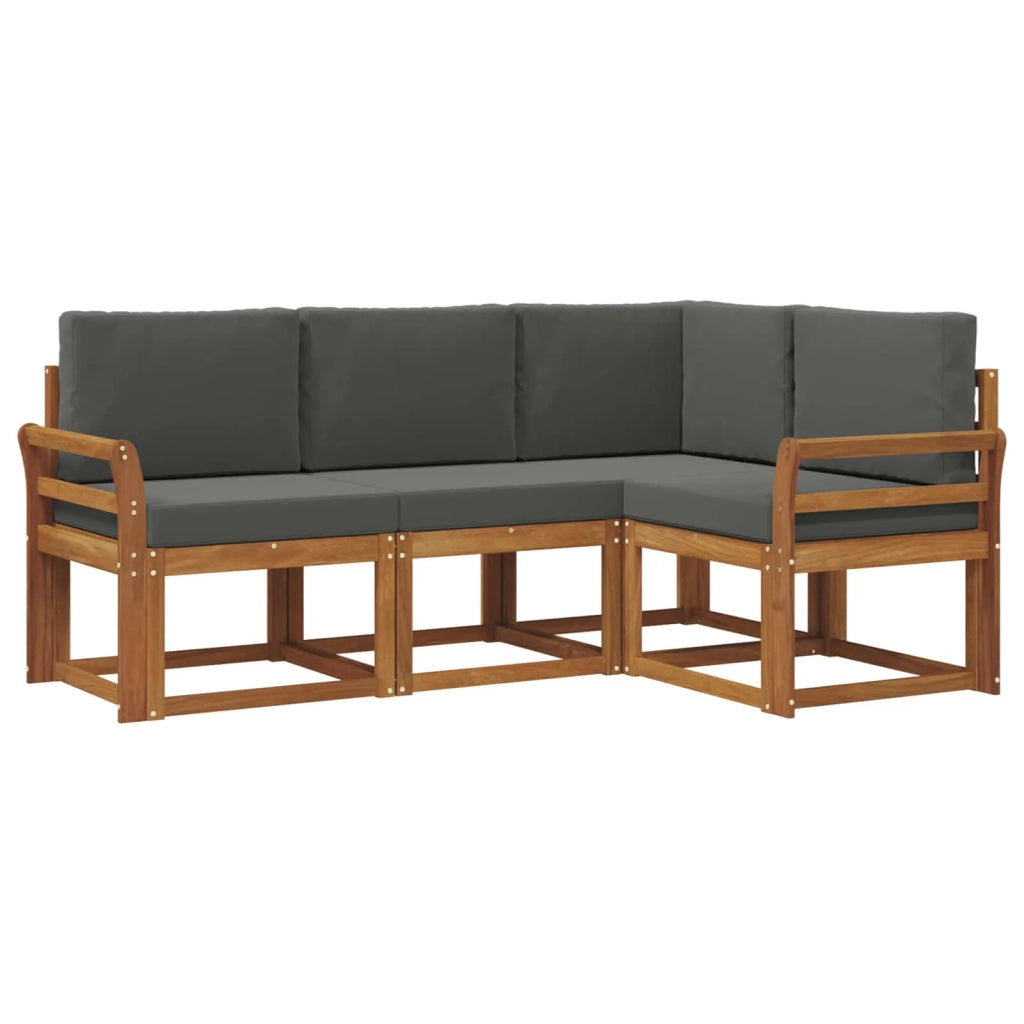 Set di divani da esterno con cuscino 4 pcs Naturale e Antracite 3366325
