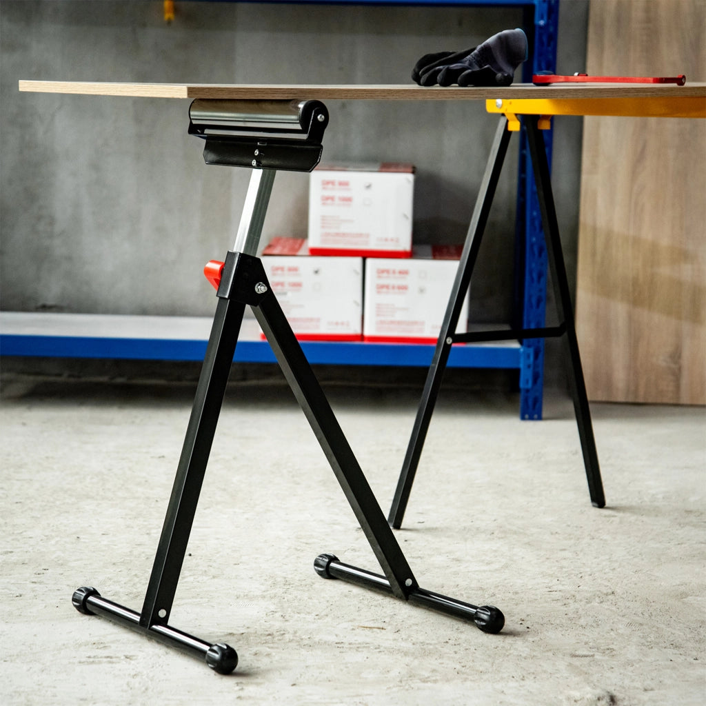 Cavalletto Regolabile Pieghevole con Ruote ¨C Xylo ¨C 68-110 cm, Carico Max 90 kg