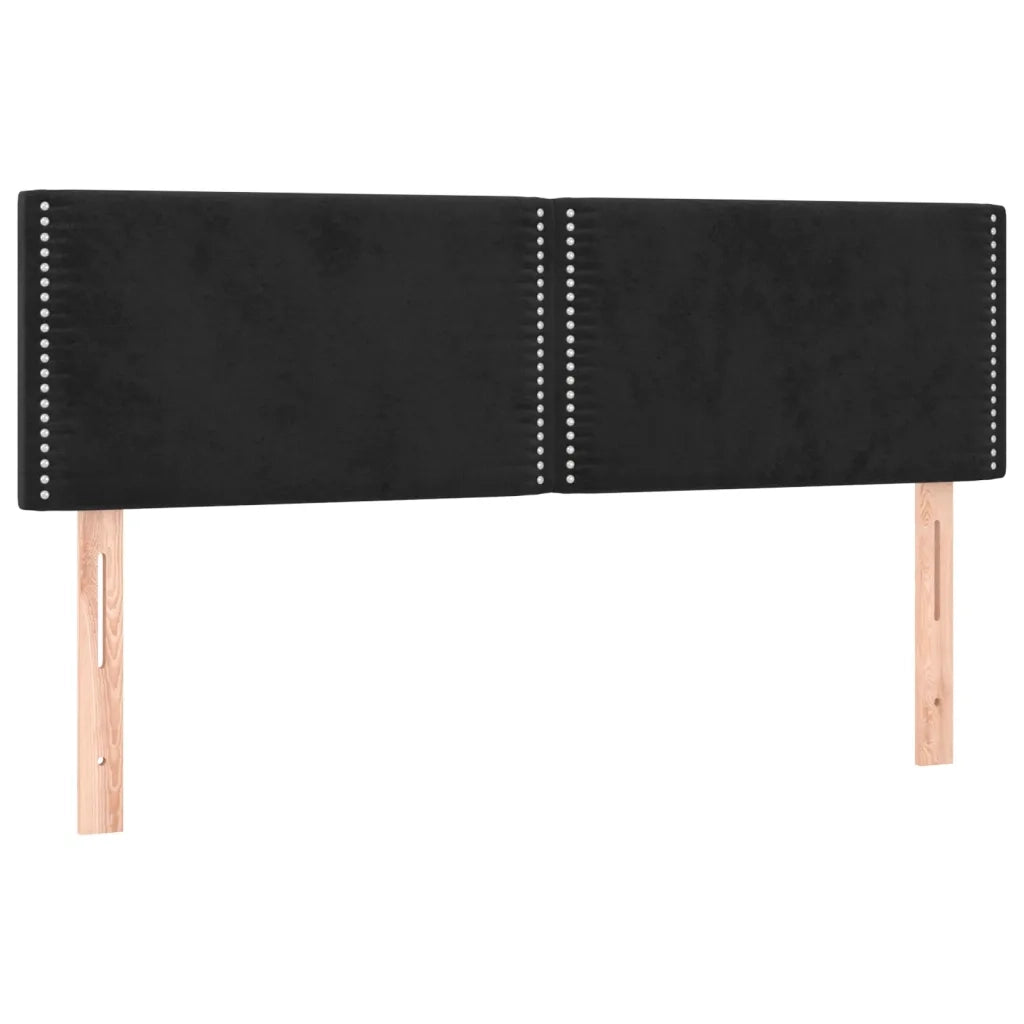 Testiera Nera 144x5x78/88 cm in Velluto 345940