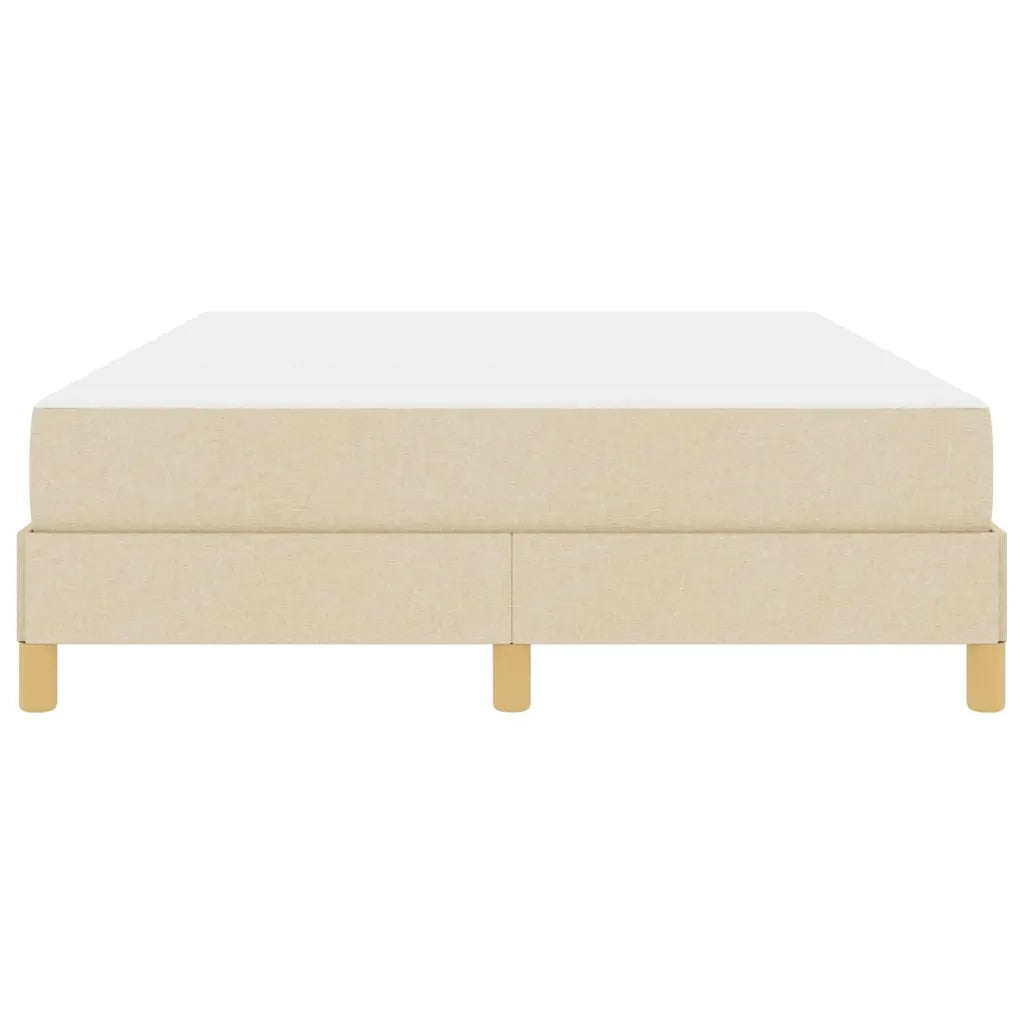 Letto a molle con materasso Crema 140 x 190 cm Tessuto 3398568