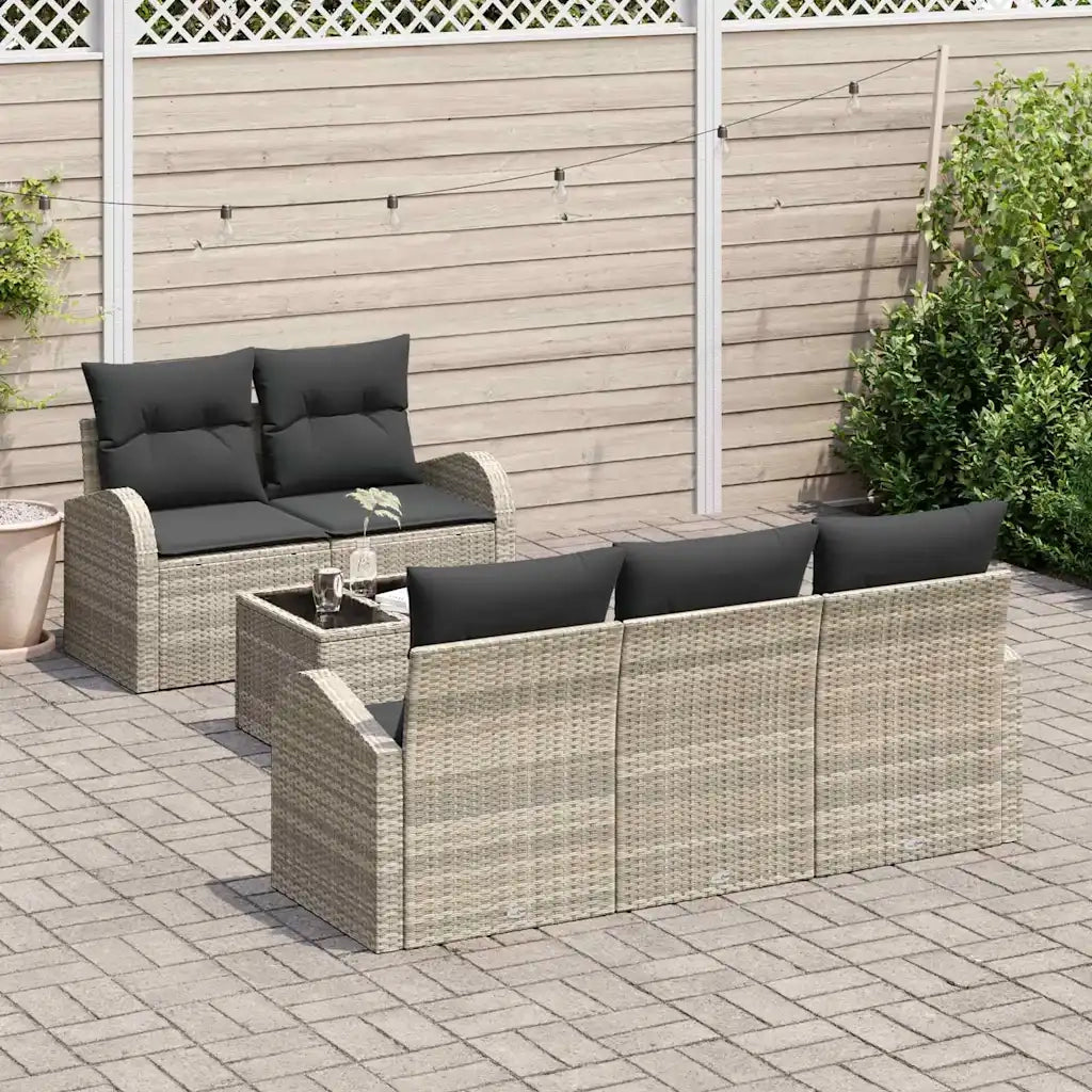 Set Divano da Giardino Grigio chiaro 55 x 55 x 37 cm polyrattan 3345922