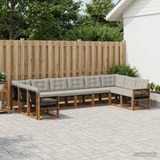 Set di divani da esterno 10 pcs Naturale e Grigio chiaro 3382239