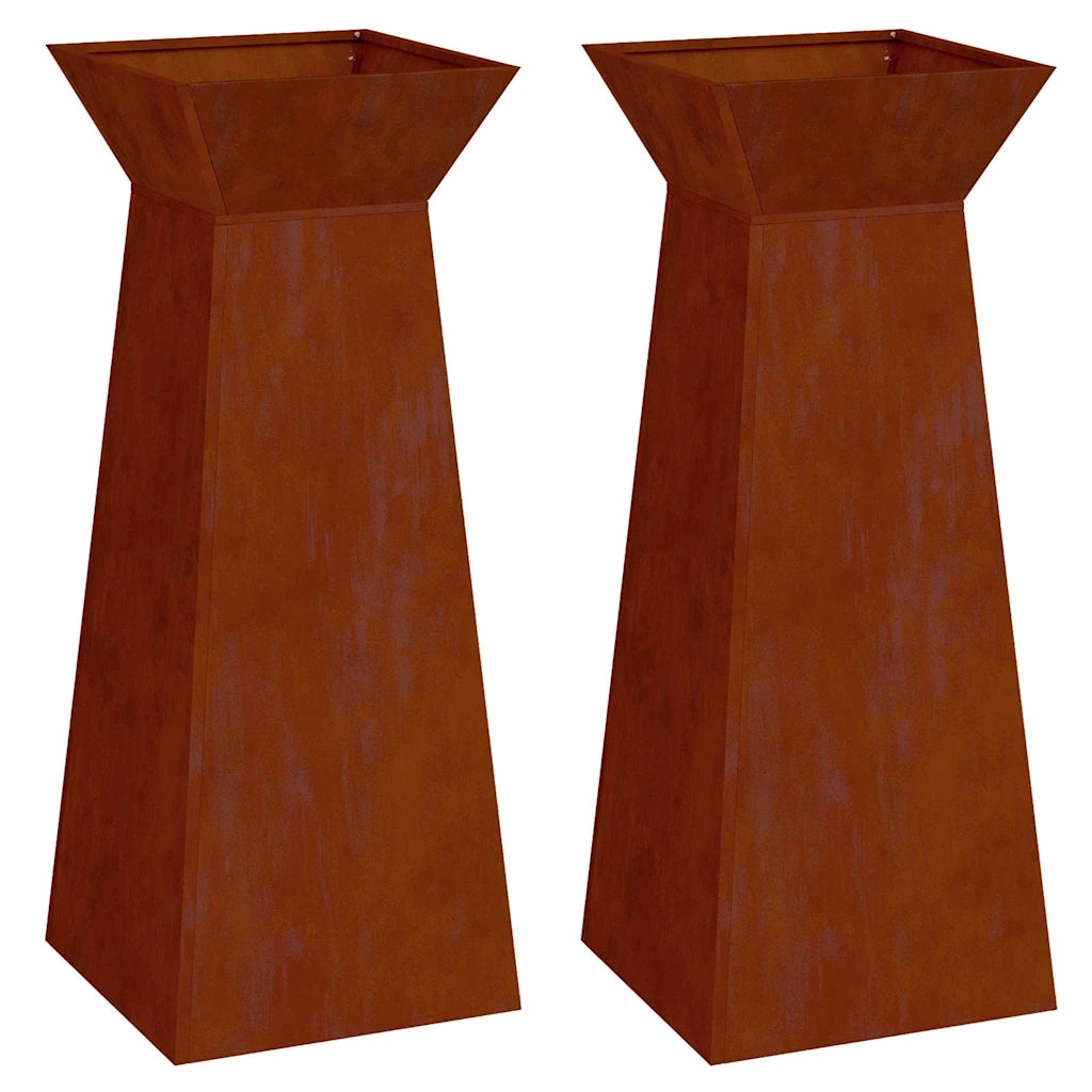 Vaso a Pilastro 2 pcs Argento 40 x 40 x 100 cm 873865