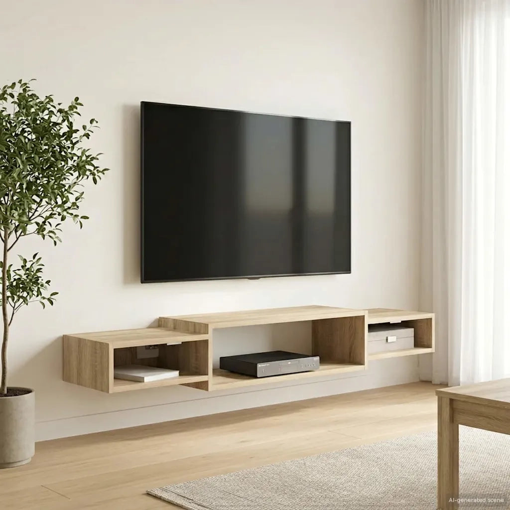Mobile TV da Parete A parete-Credenza per TV sospesa Rovere Sonoma 140 x 28 x 21 cm