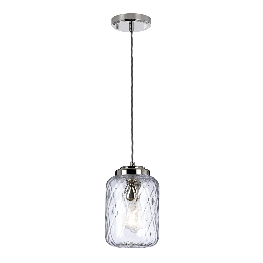 Lampada a sospensione Elstead Sola nichel vetro E27