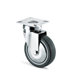 RUOTA MOBILE D 80 MM GOMMA GRIGIA 220C C/PIASTRA- 4,0 pz