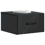 Set di 2 Comodini | Armadio da Notte | Mobiletto da notte a muro Nero 34,5 x 33 x 20 cm