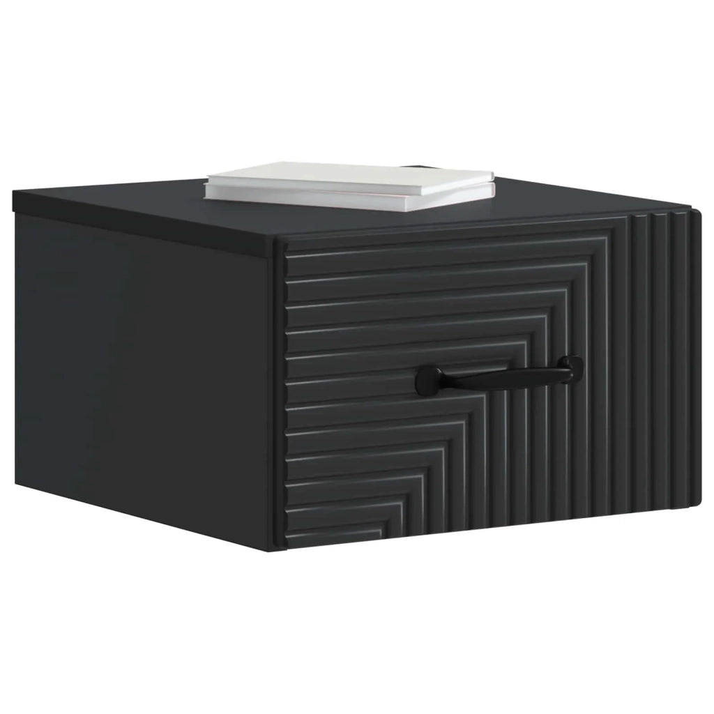 Set di 2 Comodini | Armadio da Notte | Mobiletto da notte a muro Nero 34,5 x 33 x 20 cm