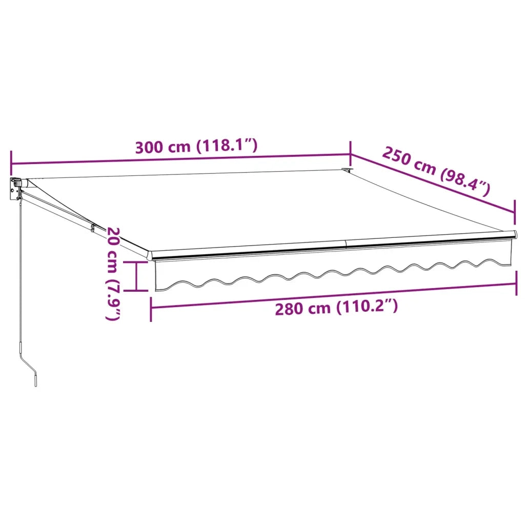 Tenda da Sole Antracite e Bianca 3x2,5 m Tessuto e Alluminio 3216103
