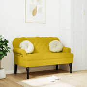 Panca con Schienale Gialla 119,5x64,5x75 cm in Velluto 372162