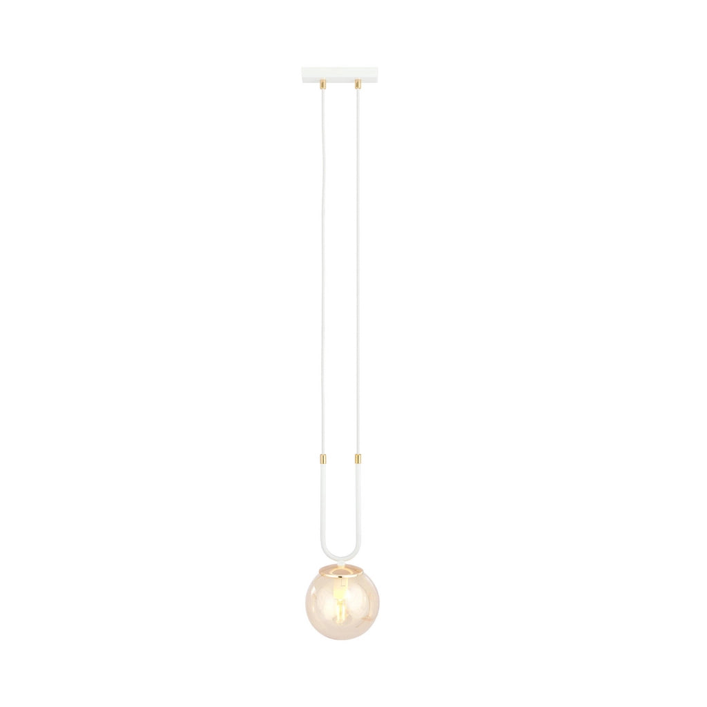 Lampada sospensione Emibig Glam E14 bianca miele Ø15