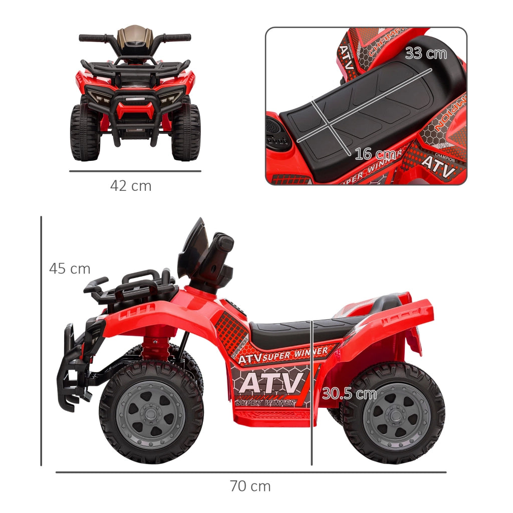 Quad Elettrico Bambini 6V ¨C Minimal ¨C Rosso 70x42x45cm