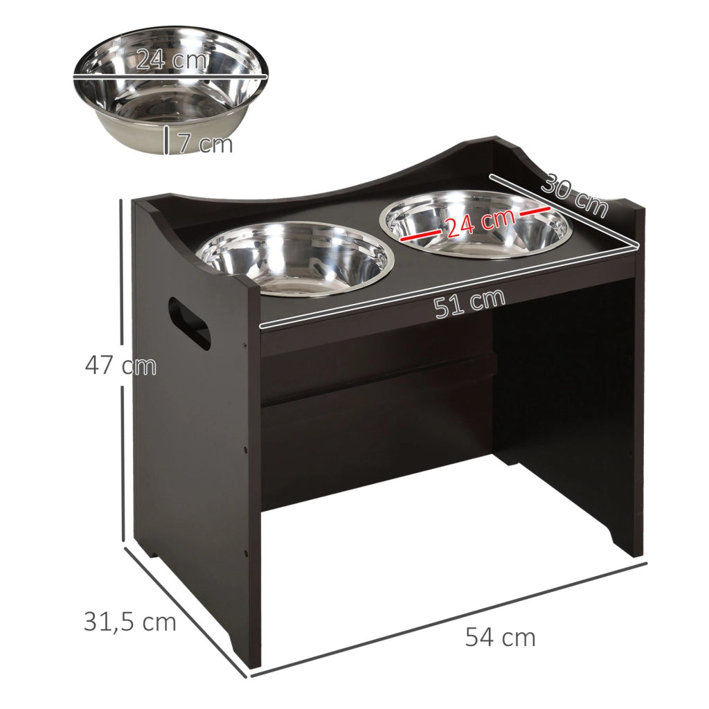 Ciotola per Cane Regolabile in Altezza con Supporto ¨C Minimal ¨C Acciaio Inox 2x2L