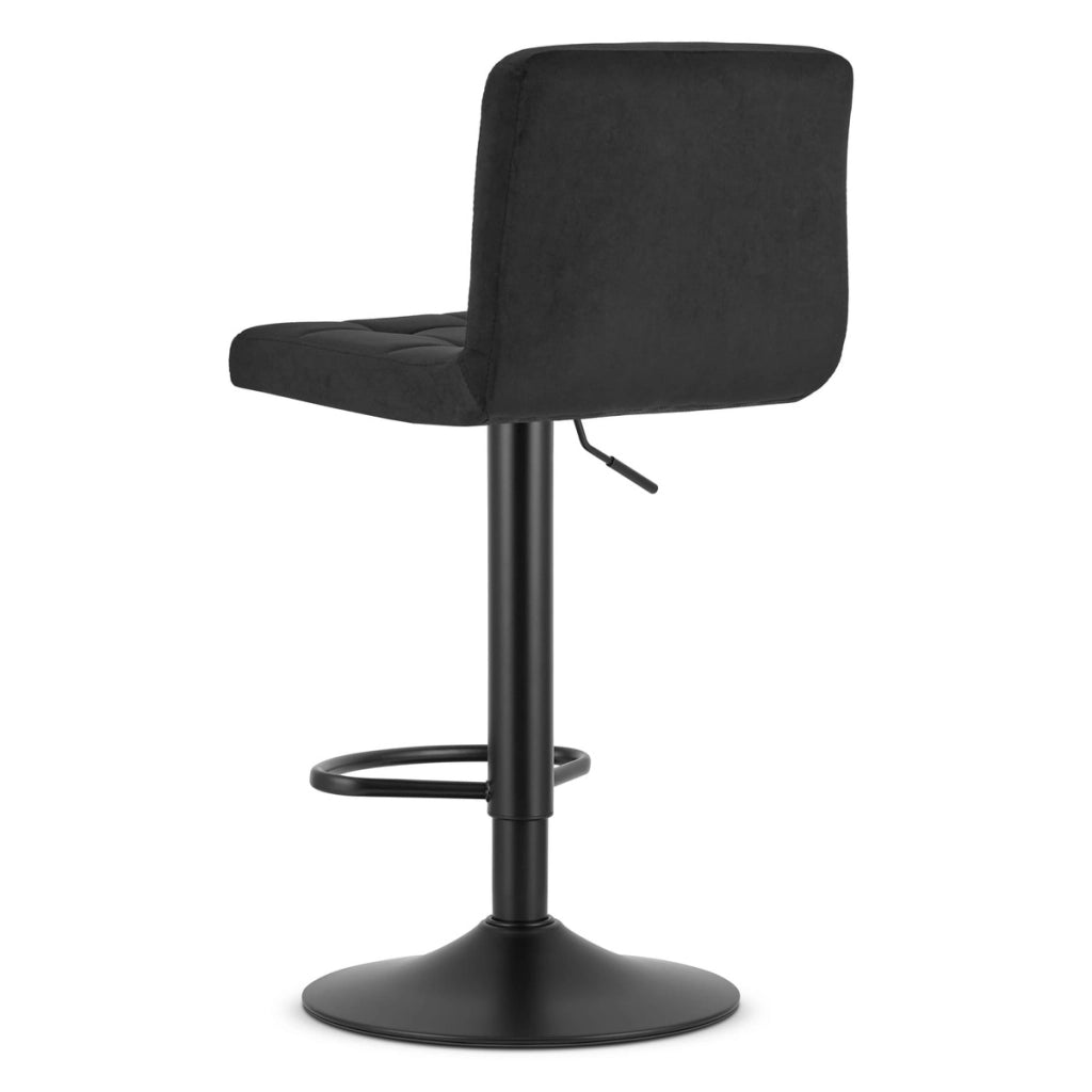 Sgabello da bar girevole Prot in velluto nero
