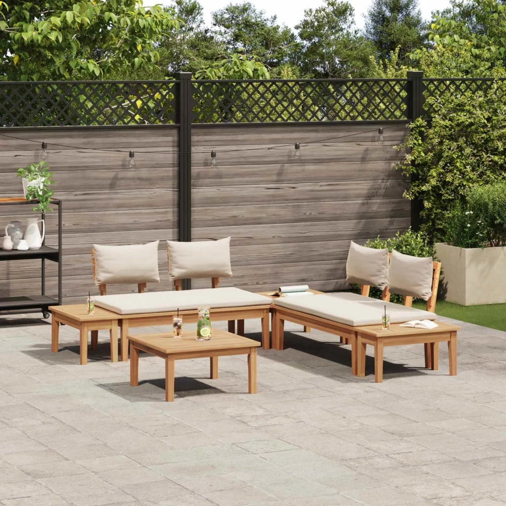 Set Divano da Giardino 3 pcs Marrone e Crema 3356868