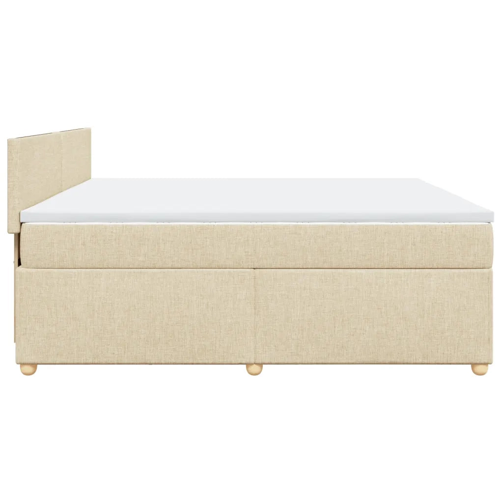 Giroletto a Molle con Materasso Crema 200x200 cm in Tessuto 3289085
