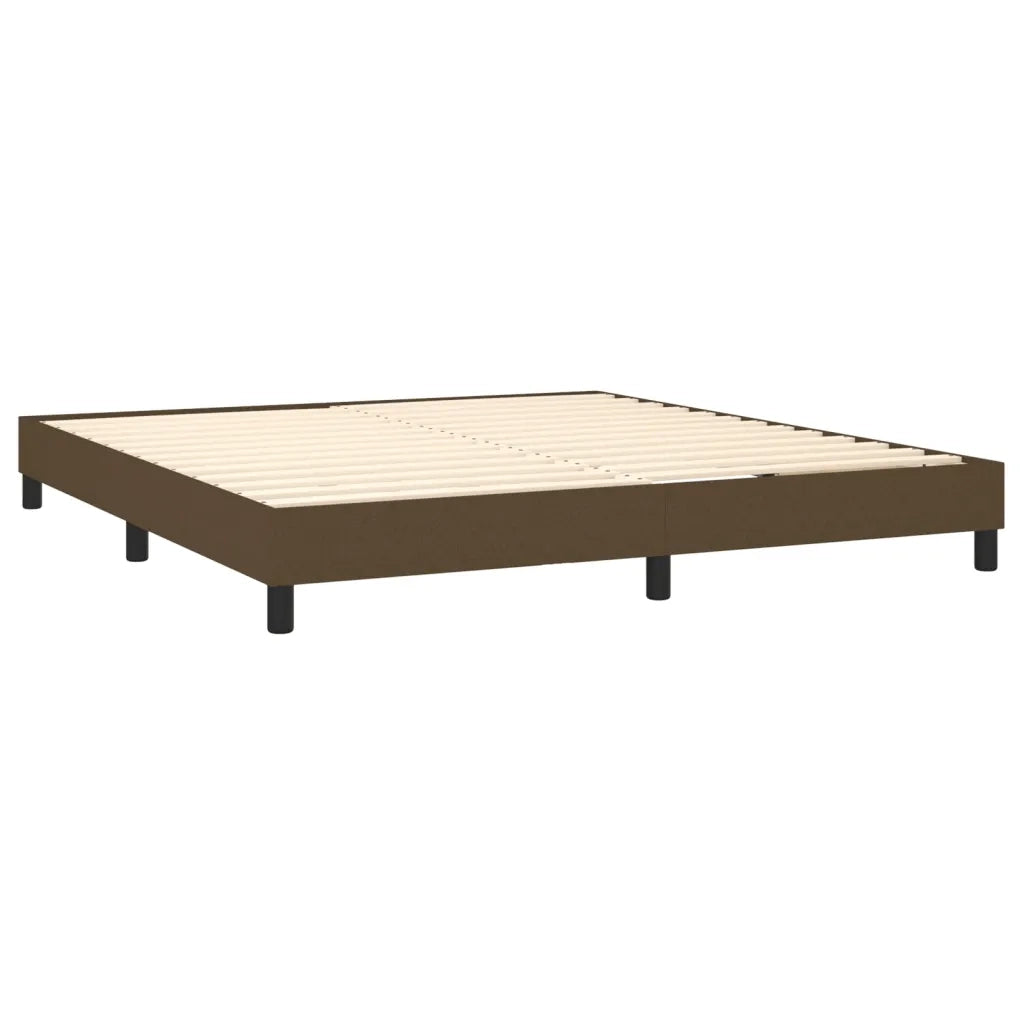 Letto a Molle Materasso e LED Marrone Scuro 160x200 cm Tessuto