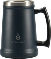 Pul bier isolato con manico, 710 ml, acciaio inossidabile, grande tazza termica, bicchiere metallico per birra, nato per l'Oktoberfest (blu marino)