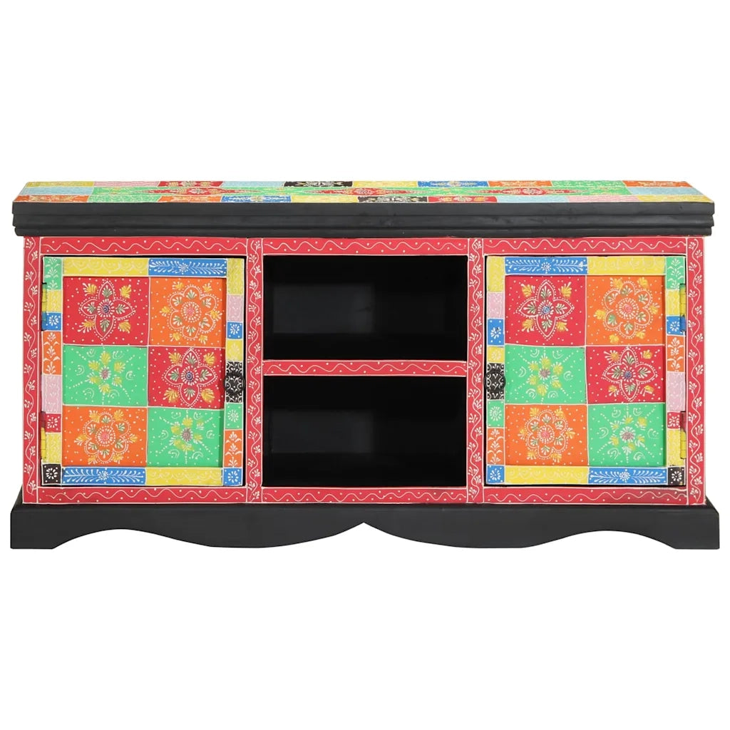 Mobile TV Multicolore 100 x 35 x 50 cm Legno di mango massello 4017571