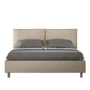 BS COM Letto matrimoniale contenitore imbottito 160x190 similpelle tortora