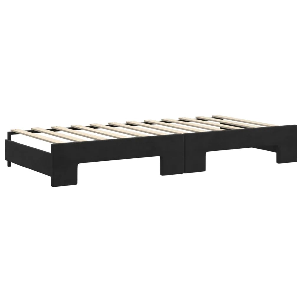 Divano letto | Sof¨¤ letto | Letto singolo Estraibile Nero 90x200 cm in Velluto
