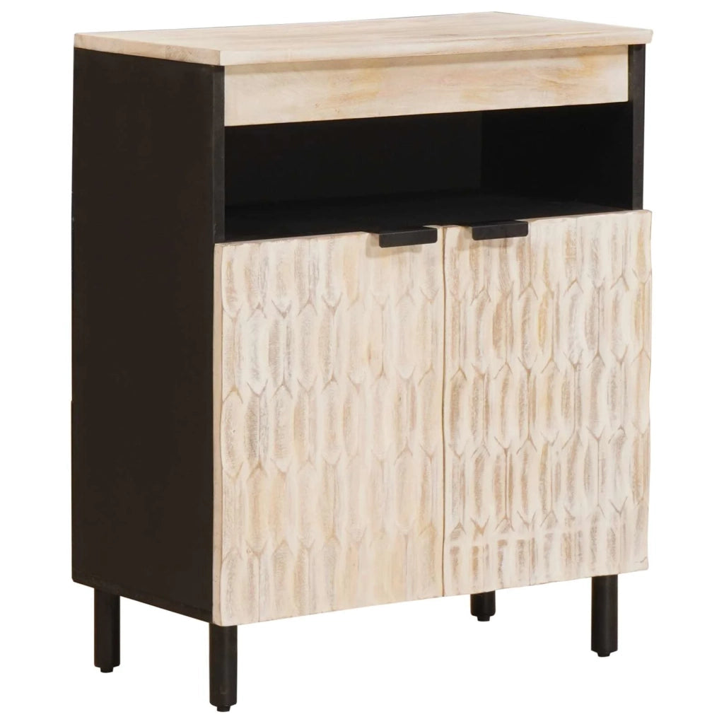 Credenza con porta-Buffet-Armadio da cucina Finitura Bianco Lavato 60 x 33,5 x 75 cm 233118