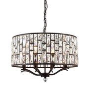 Lampadario Belle cristallo K5 bronzo scuro 8xE14 Endon