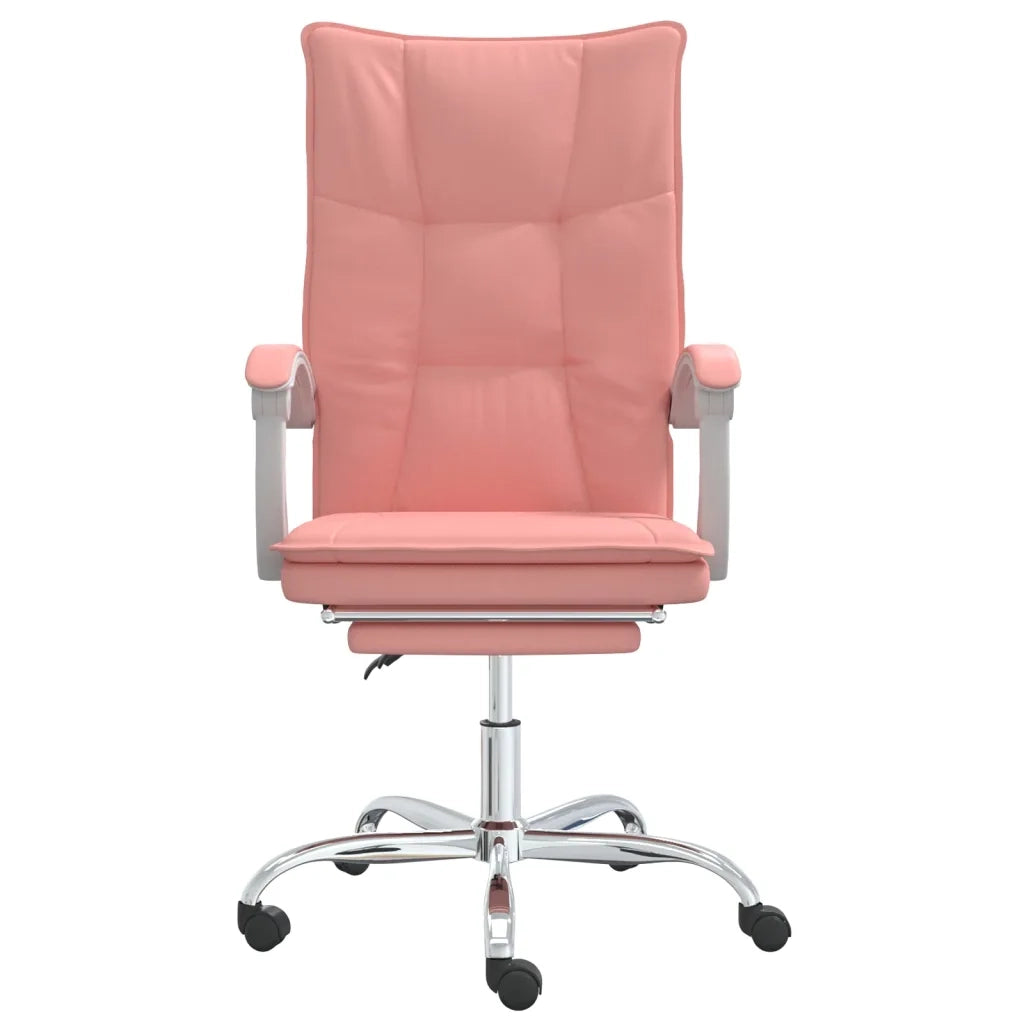 Poltrona | Sedia Relax da Ufficio Reclinabile Rosa in Similpelle