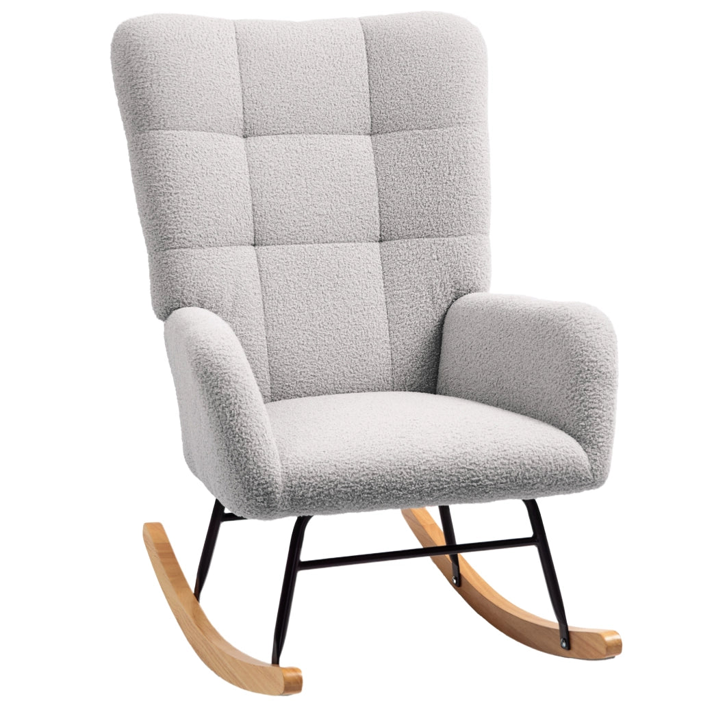 POLTRONA A DONDOLO 70x94x100 cm Grigio Chiaro in Velluto