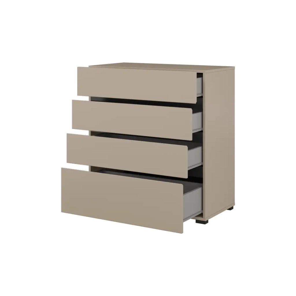 Comò HAVANA beige e nero – 4 cassetti – Eleganza moderna e contenimento compatto