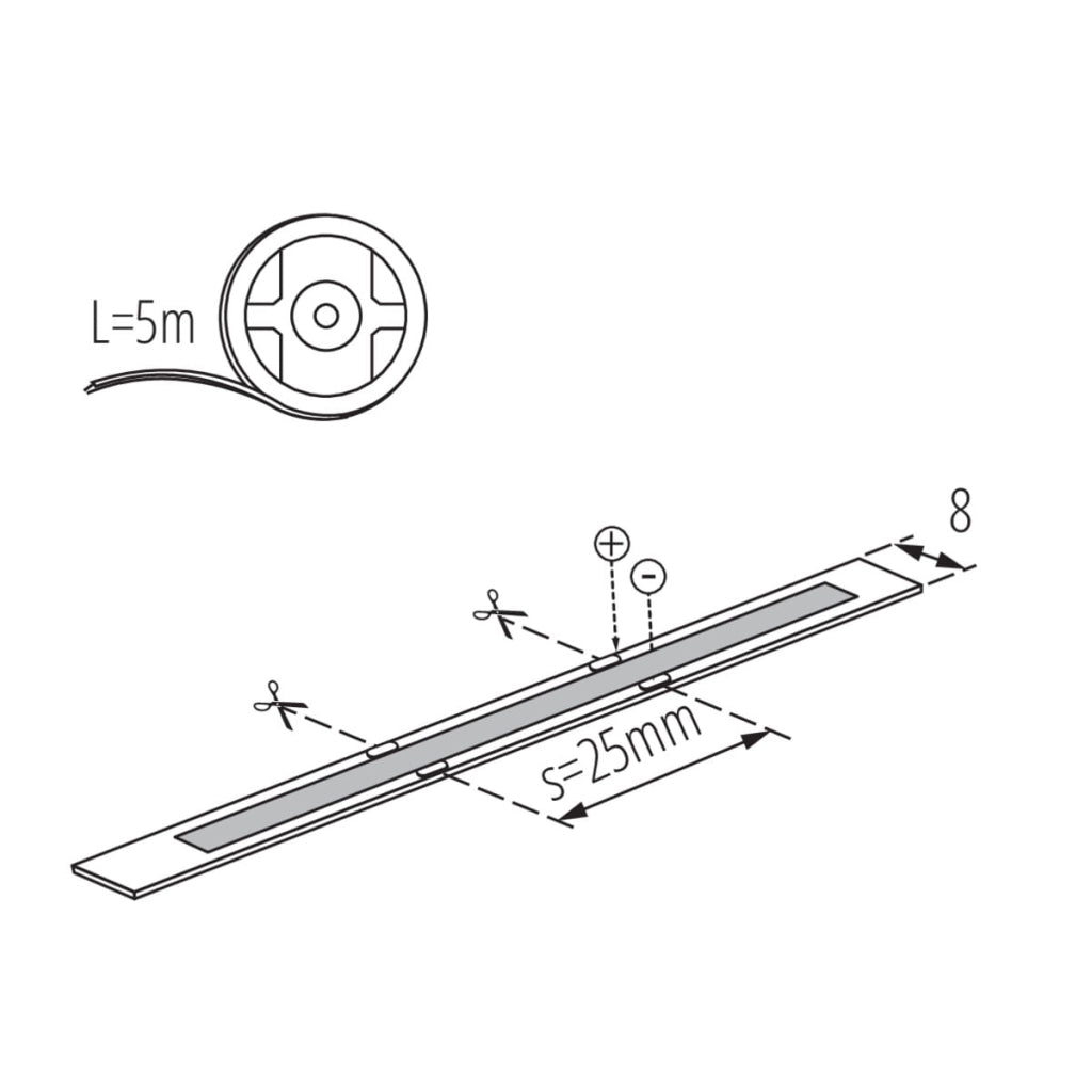 Striscia LED COB dimmerabile 40W 5m 12V 3000K Kanlux