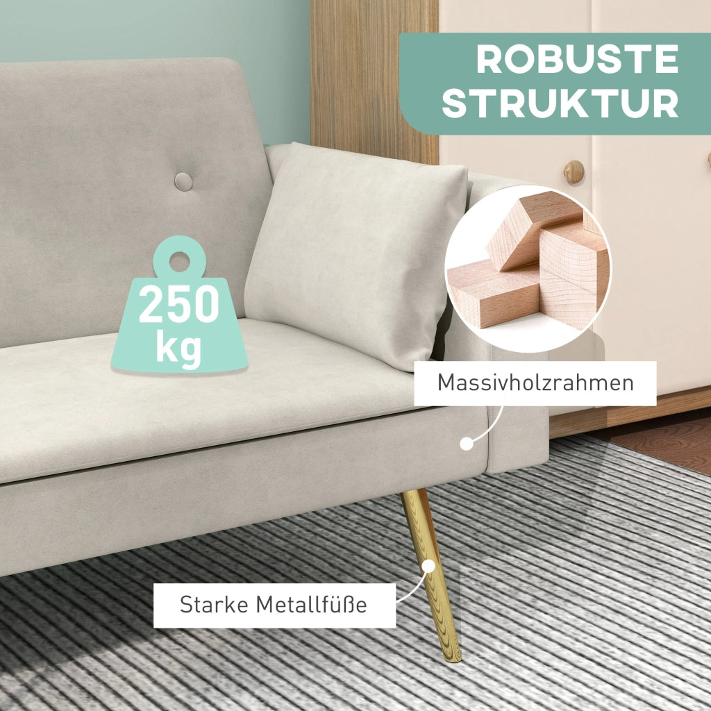 Divano letto 2 posti imbottito ¨C zephmum ¨C beige
