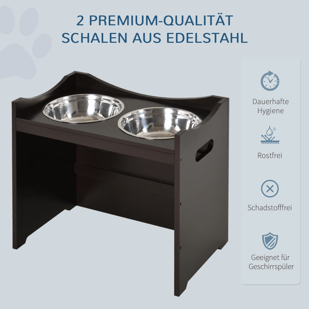 Ciotola per Cane Regolabile in Altezza con Supporto ¨C Minimal ¨C Acciaio Inox 2x2L