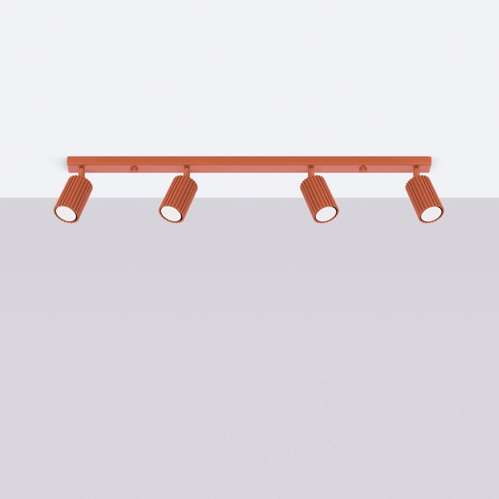Lampada da soffitto KARBON 4L rosso ocra