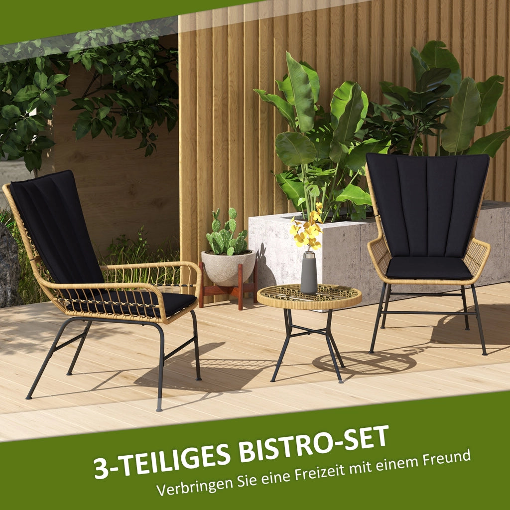 Ambientazione bistrot balcone: stile bohémien; impermeabile; 76x66x96 cm; nera