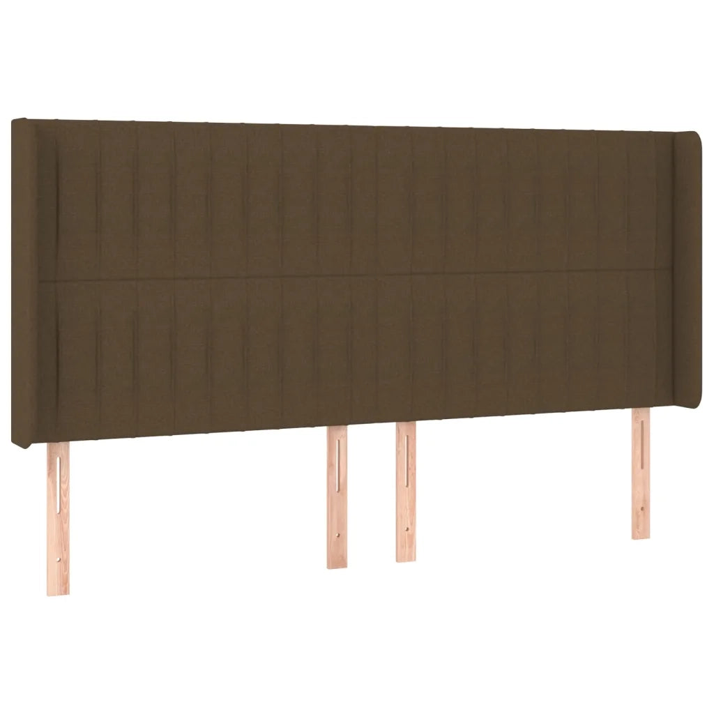 Letto a Molle Materasso e LED Marronescuro 200x200cm in Tessuto