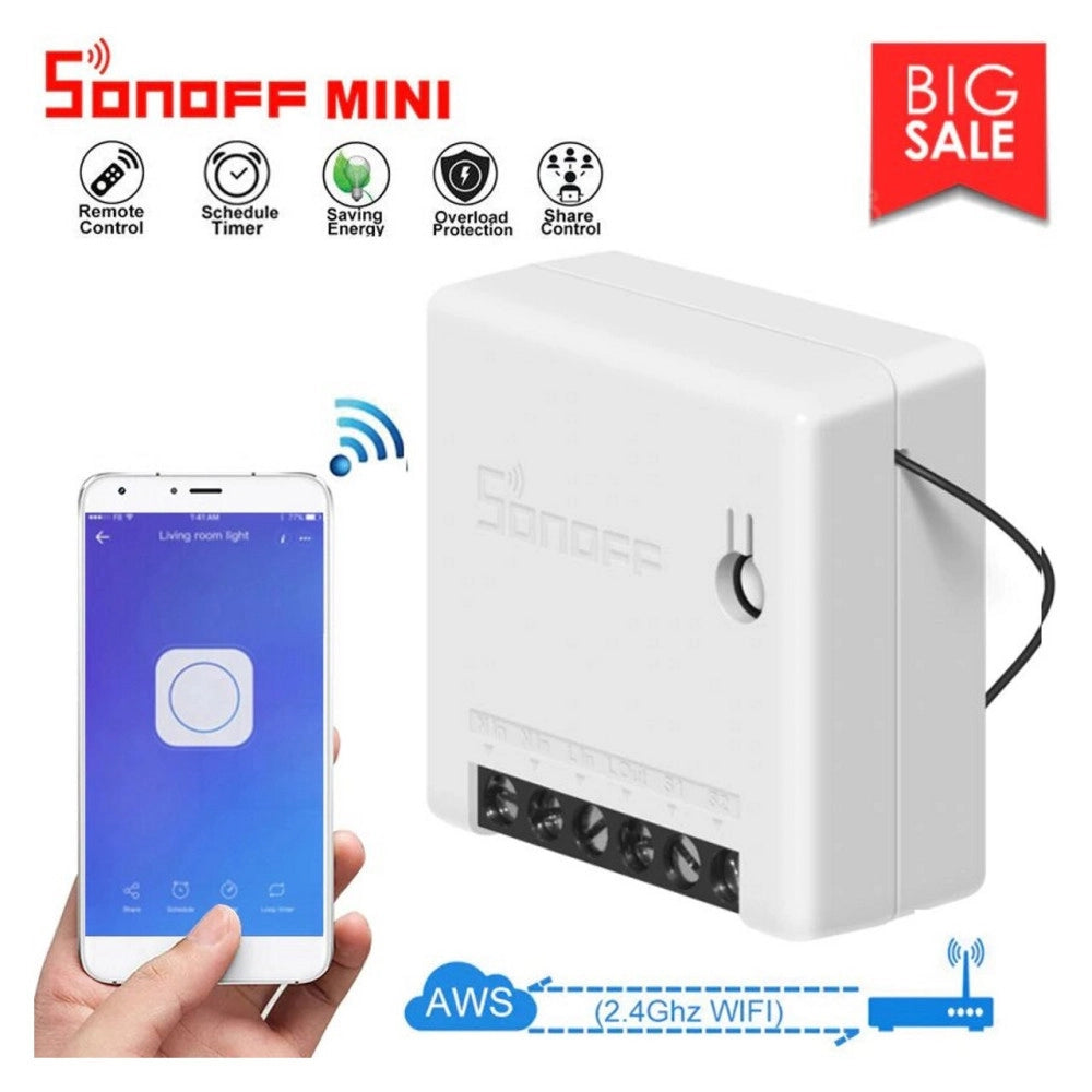 Trade Shop - Sonoff Mini 2 Way Diy Intelligent Interruttore Smart Switch Con Google Home N2f9 -