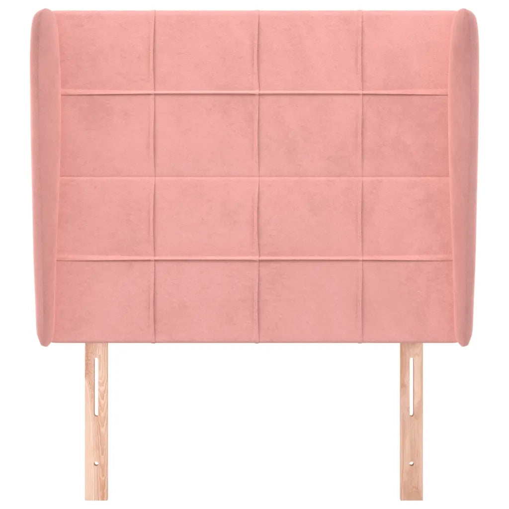 Testiera | Testata ad Orecchio Rosa 103x23x118/128 cm in Velluto