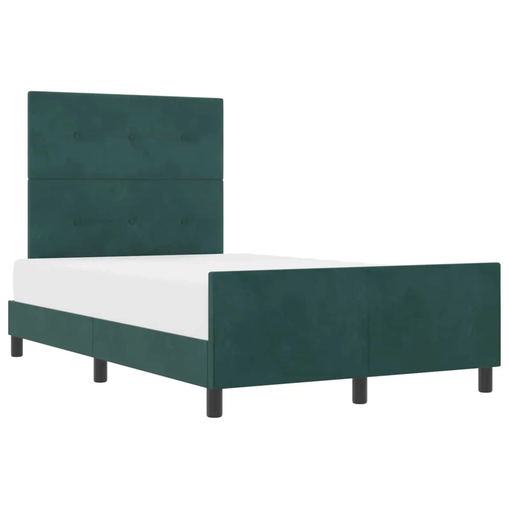 Letto a molle con testiera Verde Scuro 120 x 200 cm Velluto 3344936