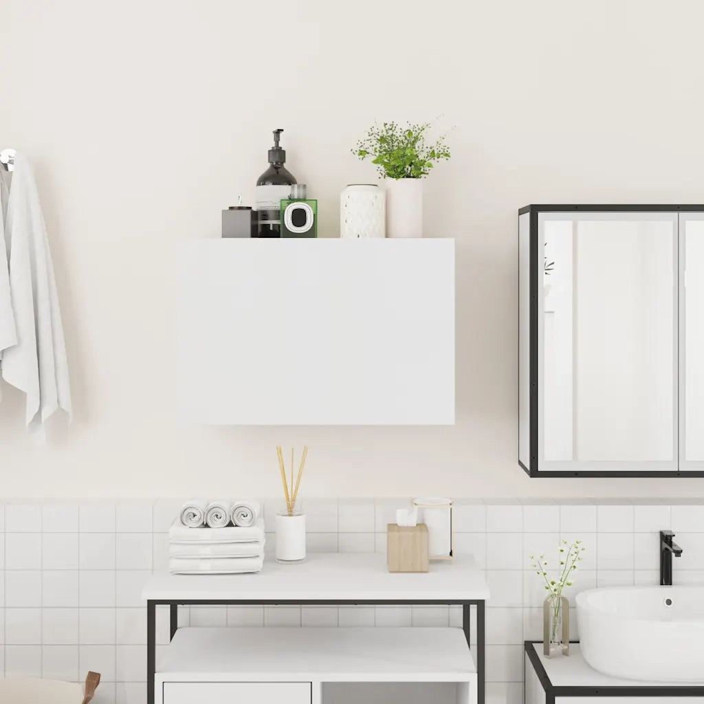 Mobile da Bagno | Armadio da bagno a Parete Bianco 60x25x40cm in Legno Multistrato