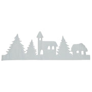 Decorazione finestra vilaggio innevato