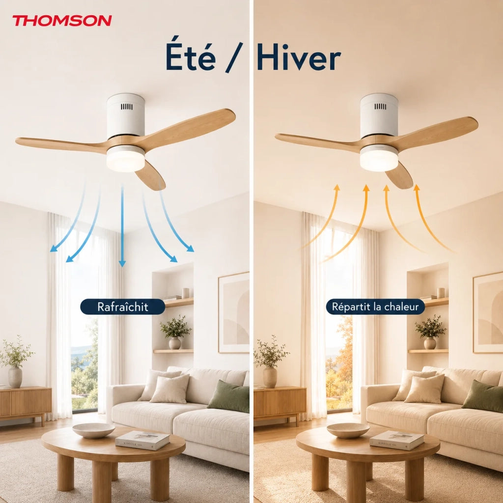 Ventilatore da soffitto con luce e telecomando incluso THOMSON NOUR