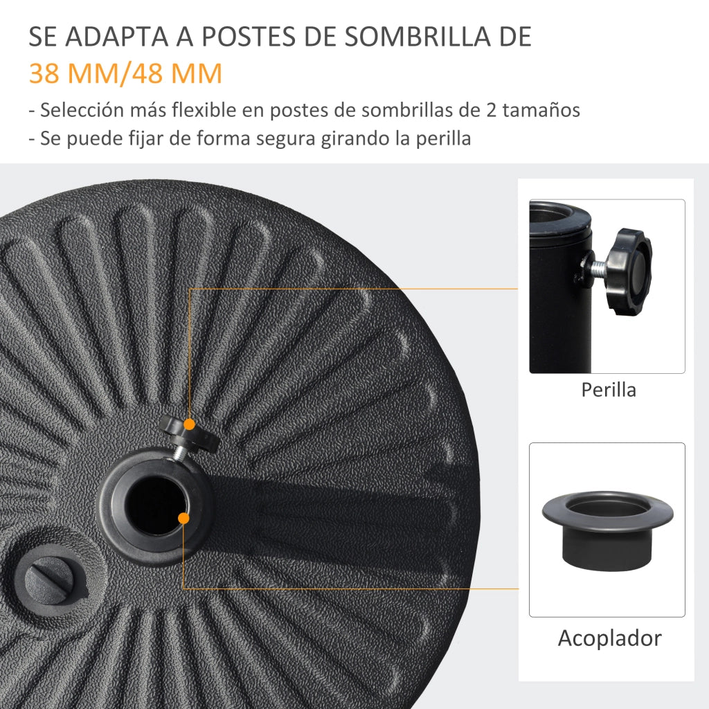 Base per Ombrellone da Giardino ¨C Minimal ¨C Nero ?51x30,5 cm 22 kg
